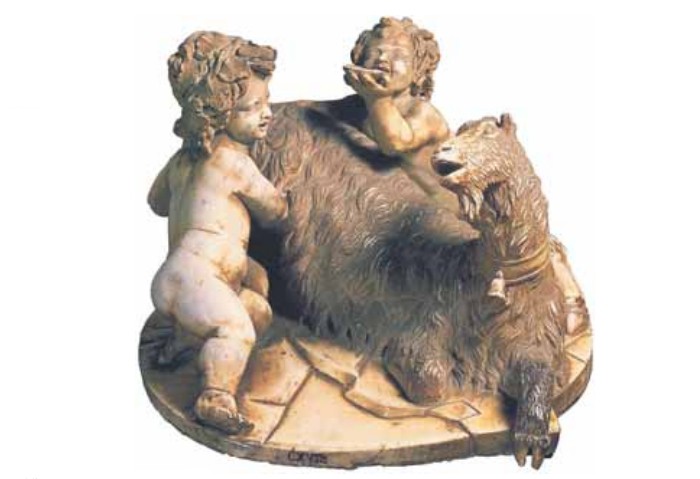 Коза Амалфея с младенцем Зевсом и Паном. Скульптурная группа работы Дж. Бернини
