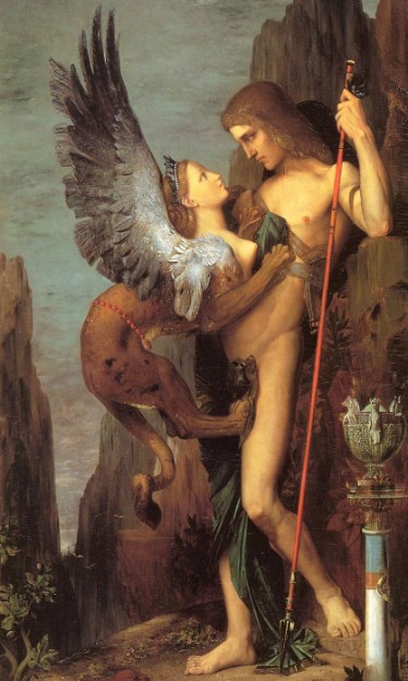 Фрагмент картины «Эдип и сфинкс» работы французского художника-символиста XIX в. Г. Моро