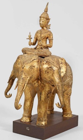 Будда верхом на слоне. Индийская средневековая статуэтка