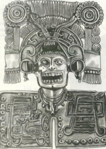 Золотая маска ацтекского бога смерти Миктлантекутли