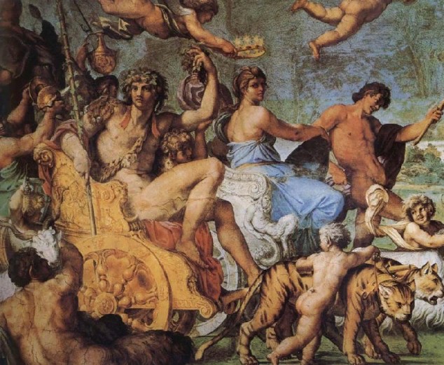 Колесница Диониса. Фрагмент фрески А. Карраччи «Триумф Бахуса и Ариадны» в палаццо Фарнезе в Риме