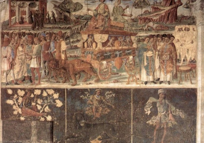 Знак зодиака Лев. Фреска Ф. дель Косса в палаццо Скифанойя, Феррара, XV в.