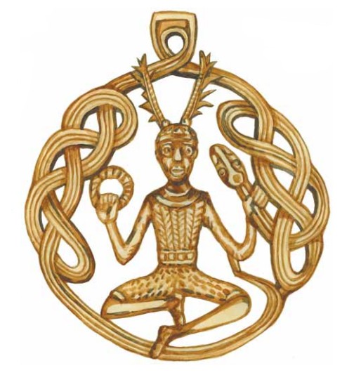 Кельтский медальон с изображением рогатого бога Цернунна