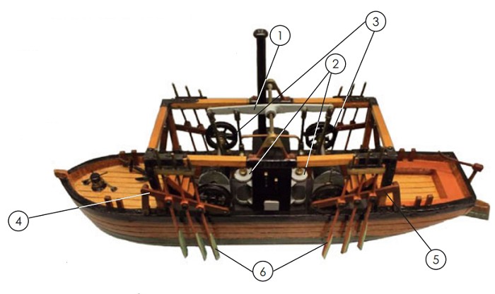 Модель первой паровой лодки Фитча «Персеверанс»