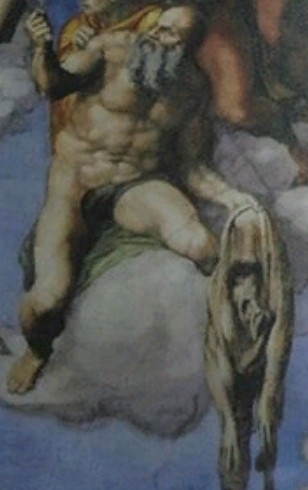 Страшный суд. Деталь знаменитой фрески Микеланджело в Сикстинской капелле (Ватикан)