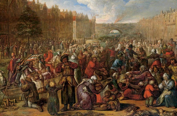 О. ван Веен. Распределение сельди и белого хлеба во время осады Лейдена. 1574 г. 