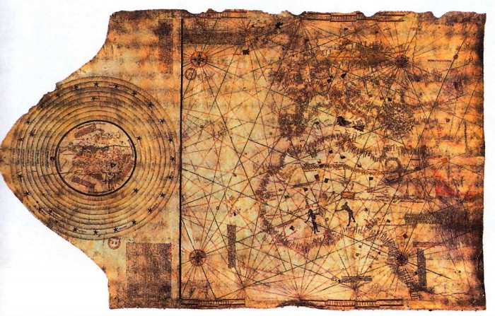 Карта Христофора Колумба, изготовленная в мастерской его брата Бартоломе в Лиссабоне. Около 1490 г. 