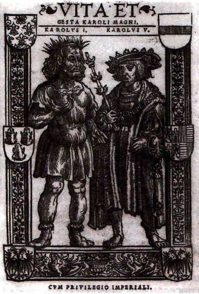 А. Вёнзам (Антон из Вормса). Карл Великий и Карл V. Гравюра. 1521 г. 