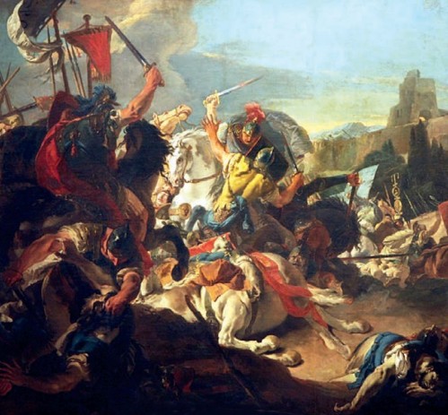 «Битва римлян с варварами :тевтонами и кимврами». Джованни Батиста Тьеполо, 1727 г.
