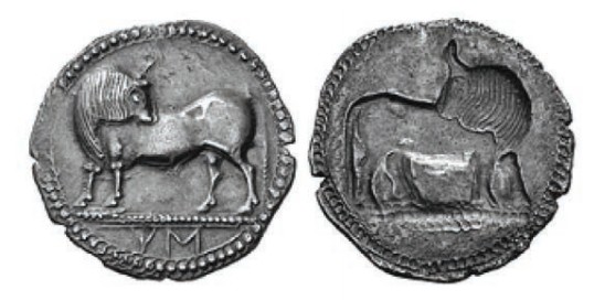 Монета из Сибариса, 550-510 гг. до н. э.