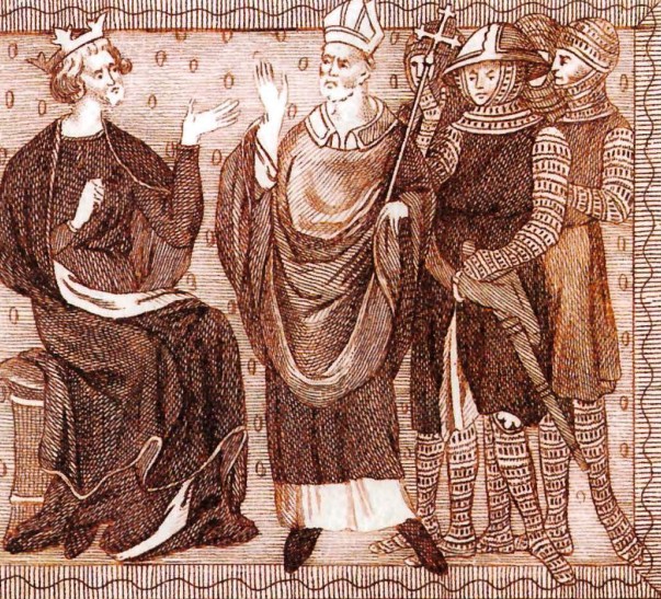 Томас Бекет и король Генрих II. Средневековое изображение