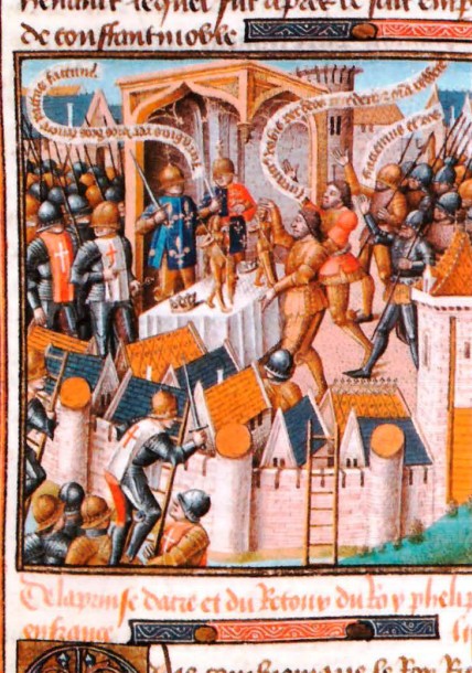 Взятие Акры и возвращение во Францию Филиппа II. Рисунок. XV в.