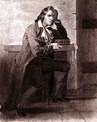 Гракх Бабёф в тюрьме перед казнью. Гравюра. Франция. 1797 г.