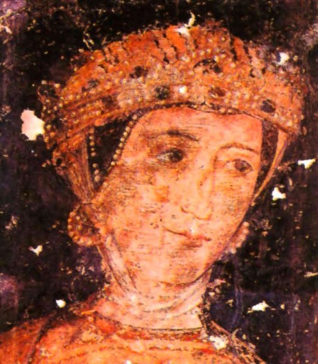 Десислава, жена болгарского вельможи Калояна. Фреска из Боянской церкви в Софии. XIII в.