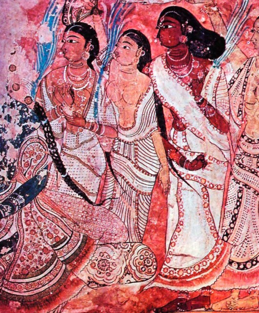 Группа женщин. Фреска из храма Аепакши. Южная Индия. XVI в.