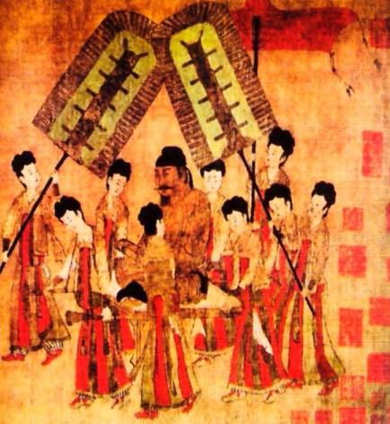 Император Тай-цзун в окружении наложниц