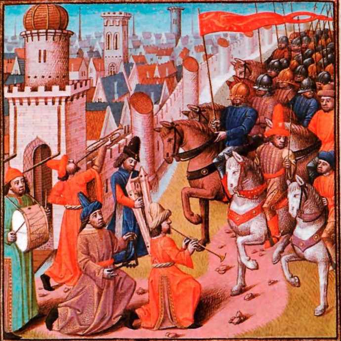 Людовик Святой и крестоносцы возвращаются в Дамиетту после поражения в Мансуре