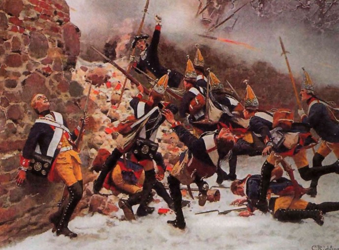 К. Рохлинг. Штурм бреши прусскими войсками во время битвы под Лейтеном. 1757 г. Конец XIX в.