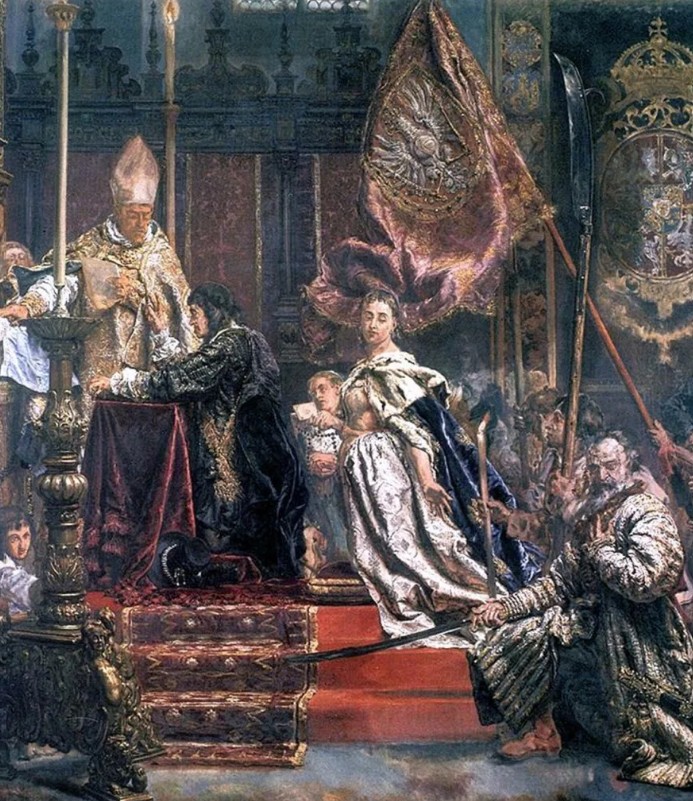 Я. Матейко. Обет короля Яна Казимира в кафедральном соборе Львова в 1656 г. 1893 г. 