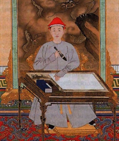 Портрет императора Канси в оригинальном платье. Шёлк