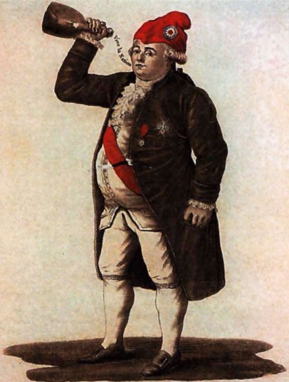 Людовик XVI, поднявший тост за нацию. Гравюра. 1792 г.