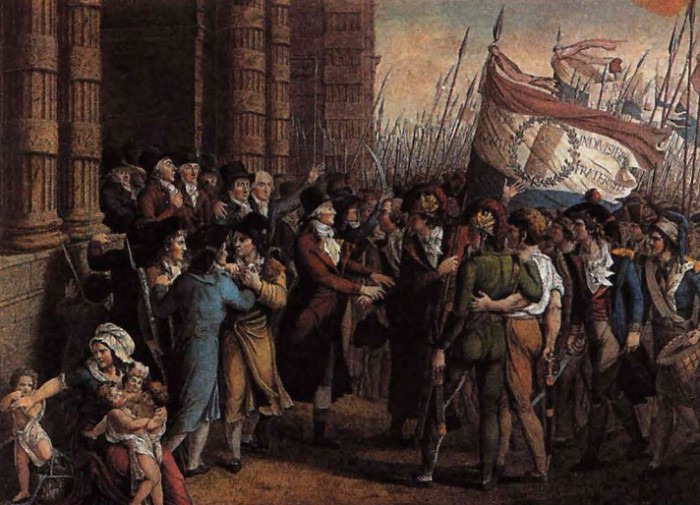 Санкюлоты угрожают депутатам-жирондистам. 31 мая 1793 г.