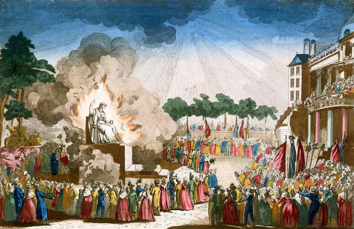 Праздник Верховного существа в Париже. Раскрашенная гравюра. 1794 г.