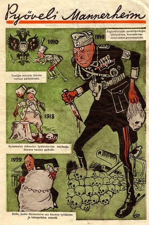 Советский пропагандистский плакат на финском языке, критикующий финское правительство