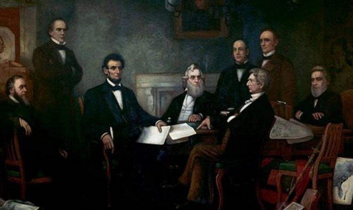 Ф. Г Карпентер Первое прочтение Прокламации об освобождении рабоз президента Линкольна. 1864 г.