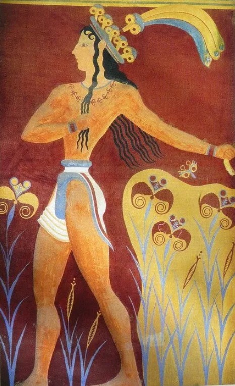 Принц с лилиями. Фреска Кносского дворца