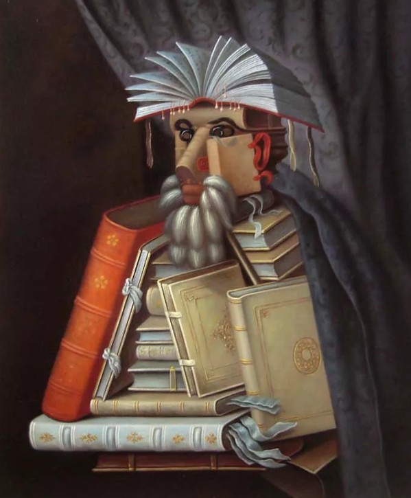 Библиотекарь. Портрет Вольфганга Пазиуса. Джузеппе Арчимбольдо. 1562 г.