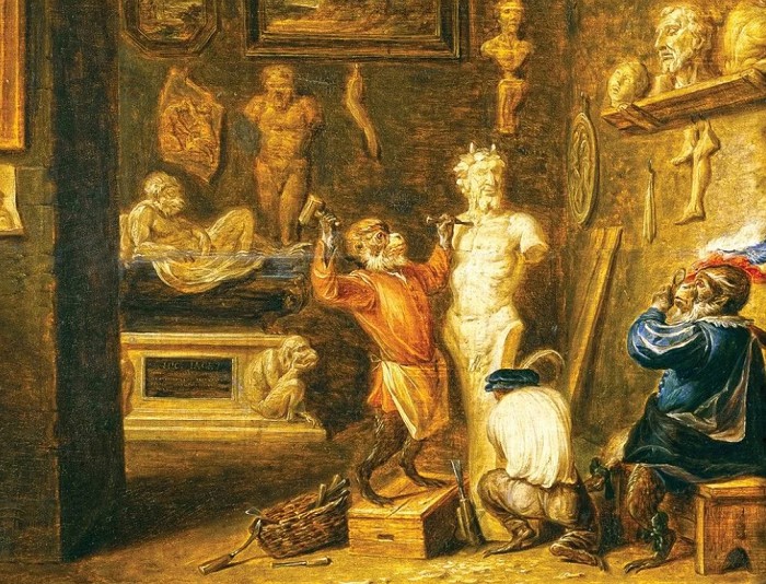 В мастерской скульптора. Давид Тенирс Младший. 1660 г.