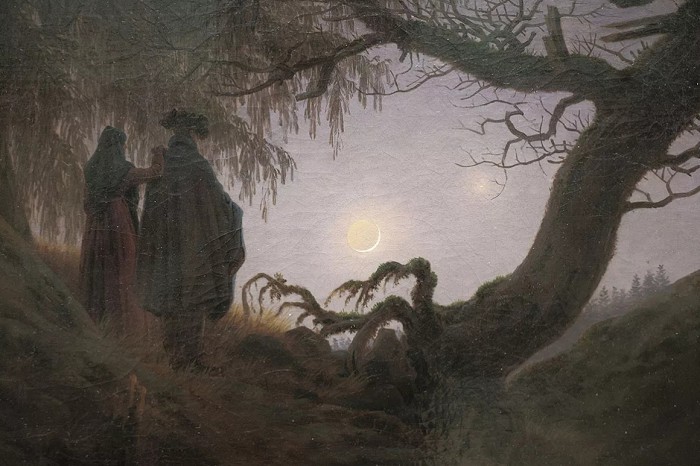 Мужчина и женщина, созерцающие луну. Каспар Давид Фридрих. 1818—1824 гг.