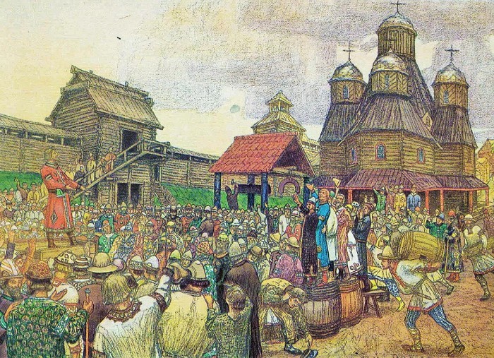 В. М. Васнецов. Вече во Пскове. 1909 г.