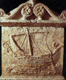 Барельеф с изображением финикийского корабля 