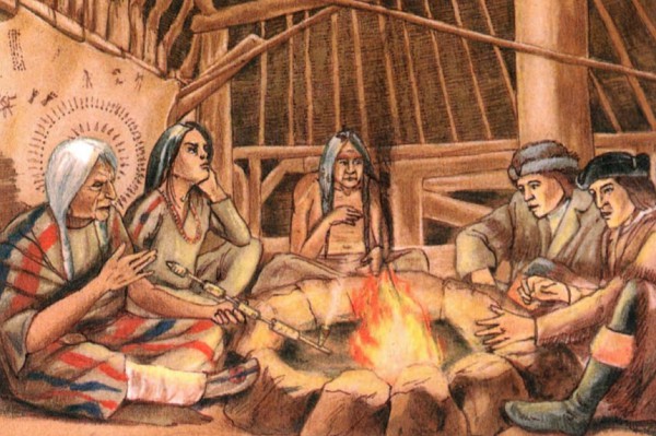 Льюис и Кларк выкурили трубку мира со старейшинами из племени сиу