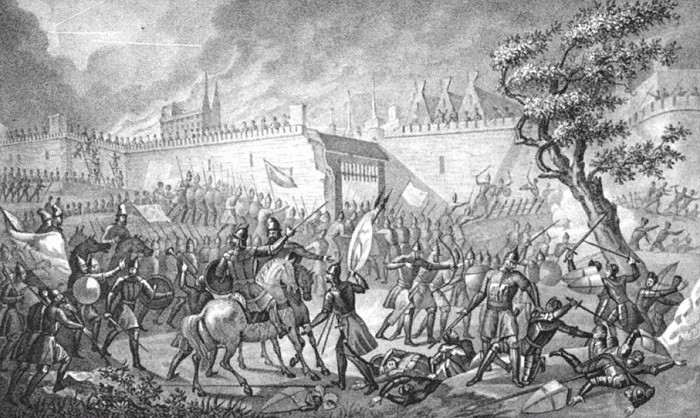 Взятие Нарвы русскими войсками под руководством Ивана Грозного 11 мая 1558 г. Б. А. Чориков. 1836