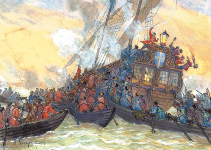 Бой у острова Котлин 22 июля 1656 г. Н. М. Кочергин. Центральный военно-морской музей, Санкт-Петербург
