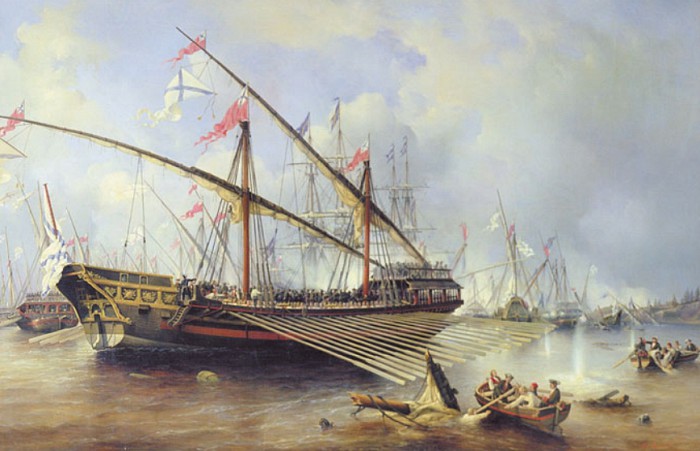 Сражение при Гренгаме 27 июля 1720 г. Ф. Перро. 1841