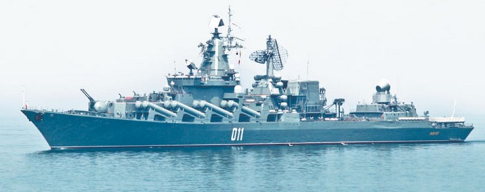 Ракетный крейсер Тихоокеанского флота «Варяг» (до 1996 г. «Червона Украина») в Средиземном море. Январь, 2016