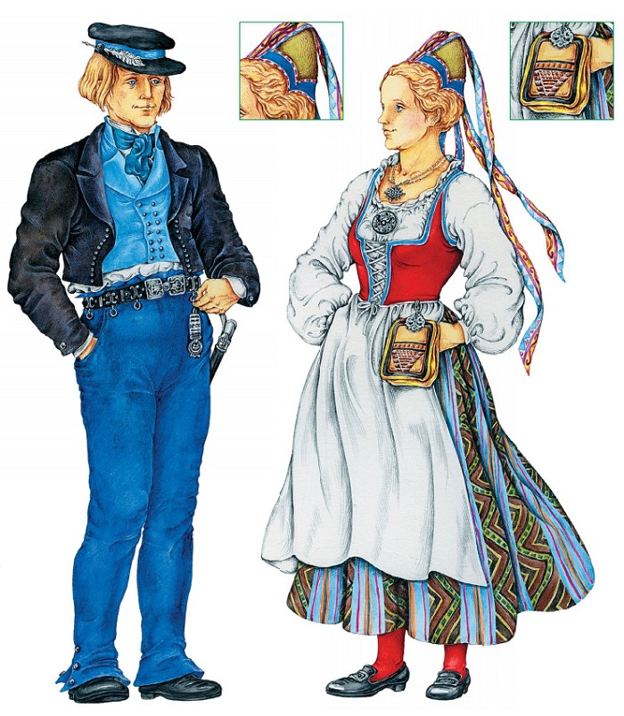Мужчина из Мунсала; девушка из Кески-Похсамяя (Западная Финляндия)