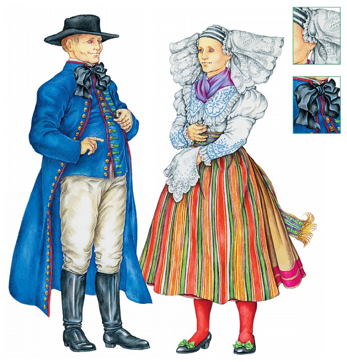 Мужчина и женщина в праздничной одежде в немецком стиле