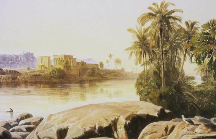 Эдвар Лир. Филе на Ниле (храм, посвященный Исиде). 1855 г. Бруклинский музей, Нью-Йорк (США)