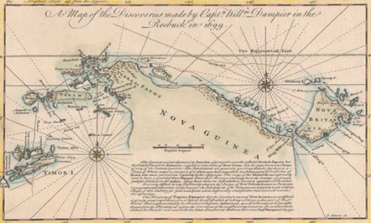 Карта Новой Гвинеи, составленная Дампиром