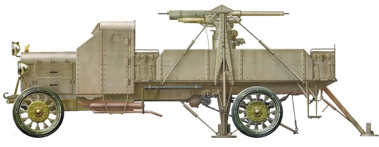 Руссо-Балт Т» с зенитным 76,2-мм орудием системы Лендера