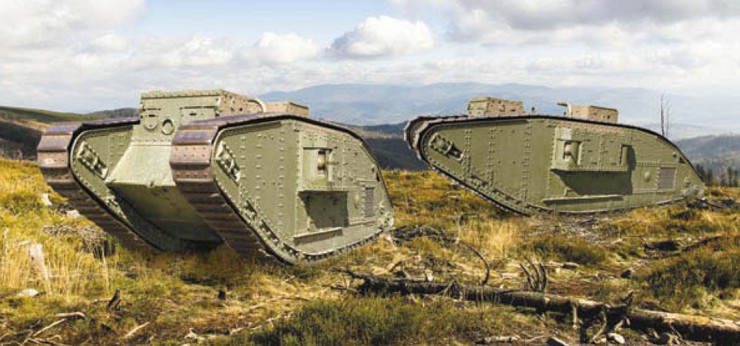 Атака пары британских танков Mk. V