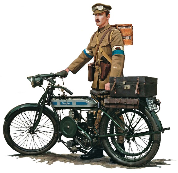 Связной-мотоциклист Королевского инженерного корпуса, 1916 г.