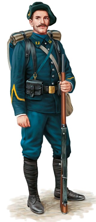 Сержант 12-го батальона альпийских стрелков, 1914 г. 