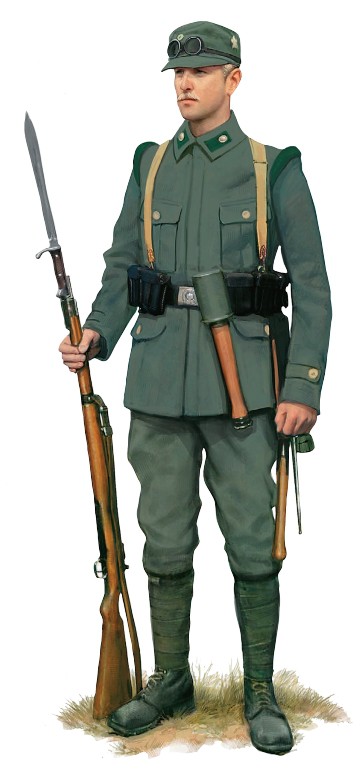 Рядовой Вюртембергского горнострелкового батальона, 1915 г.