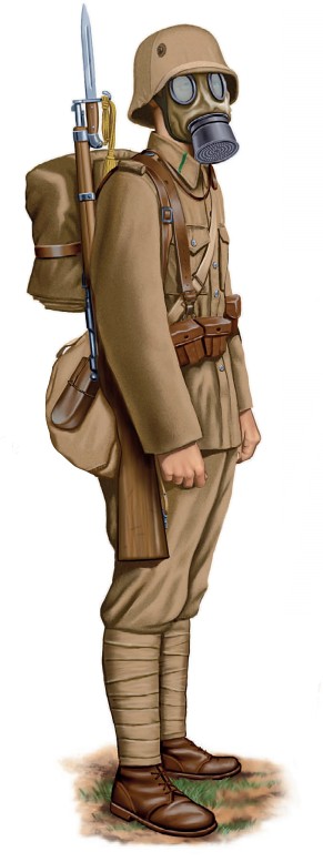 Сапер 8-го пехотного полка в штурмовом снаряжении, 1918 г.